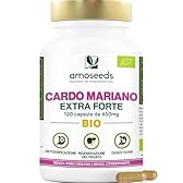 Cardo Mariano BIO | Extra Forte 1350mg / giorno, integratore con Silimarina | 120 capsule da 450mg | Disintossicazione del fegato, Depurazione, Digestione | Qualità Superiore