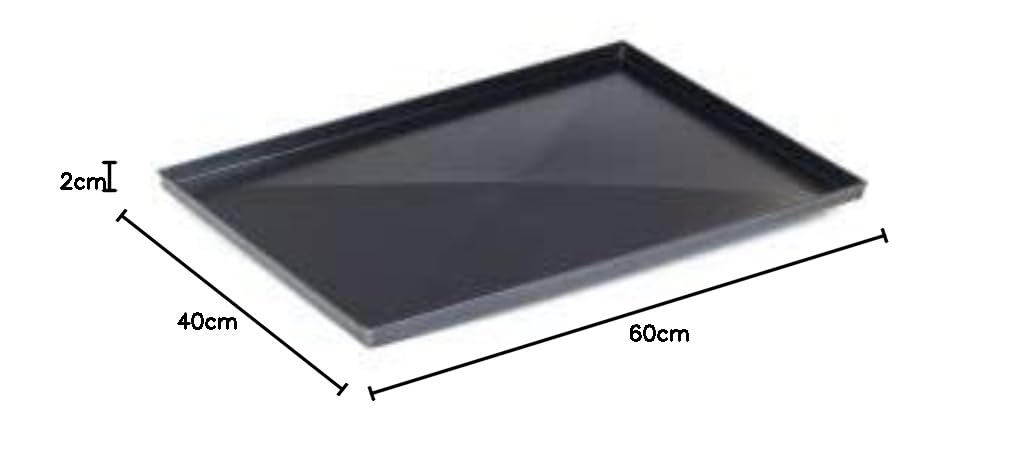 TEGLIA RETTANGOLARE DI TIPO PROFESSIONALE IN FERRO BLU DIAMANTATA dimensioni 60x40 cm parete laterale dritta alto 2 cm con X di rinforzo anti-deformazione sul fondo