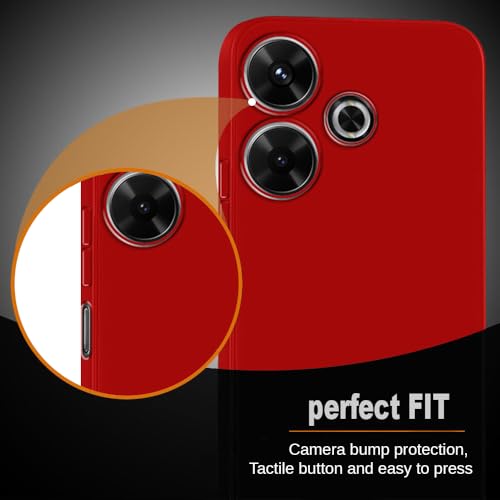 Image of Back Cover for Mi Redmi 13 5G / 4G / Poco M6 Plus 5G | Full Camera Protection | Premium Liquid Silicon Case | Flexible Bumper Case for Mi Redmi 13 5G / 4G / Poco M6 Plus 5G (Red)