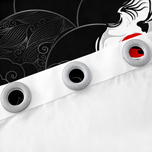 Japanese Ukiyoe Fish Curtains Ocean Surfing Koi Window Curtains For Bedroom Living Room Kids Boys Adult Japanese-Style Exotic Koi Animal Window Drapes Exotic Style Window Treatments 52W X 84L，2 Panels #TOP3