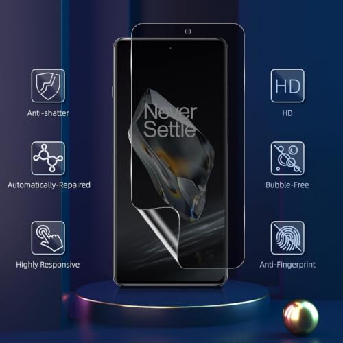 Image of (2 Pack Privacy Screen Protector for OnePlus 12 5G (6.82″) | Anti-Spy Full Coverage Flexible Film | Fingerprint Unlock Compatible | Bubble-Free | Scratch Resistant