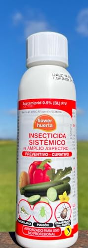 Insecticida sistémico a base de acetamiprid al 0,5%. 100ml.(15litros) Efectivo control de plagas como pulgón, mosca blanca o escarabajo de la patata.