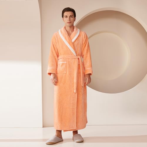 Mens and Womens Robe Fuzzy, Plus Size Bathrobes(M-3XL), Unisex Plush Adult Bathrobe for Bathroom3
