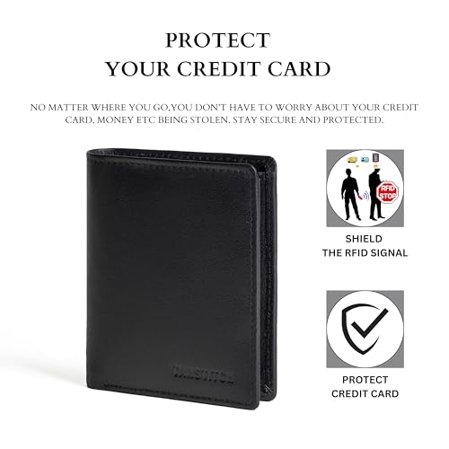 Image of TANSTITCH Slim Leather Wallet || Small,Compact, Minimalist & Thin Wallet || RFID Protected || Front Pocket Carry