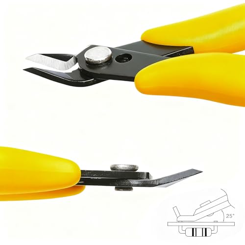 Image of Micro Wire Cutter 5-inch,Precision Flush Cut Nippers,Small Side Cutting Pliers for Jewelry,Electronics,3D Printing,Plastic Models,Yellow