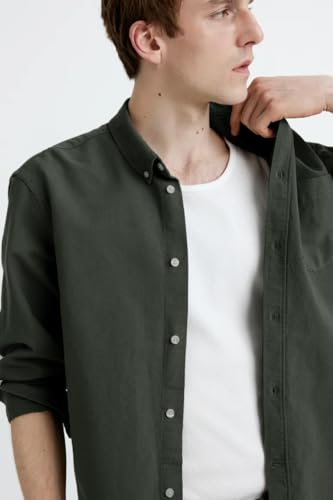 Image of BE ACTIVE Men's Oxford Cotton Lycra Casual Shirt || Men Stylish Shirt || Full Sleeves || Simple Shirt for Men || Timeless Style & Comfort