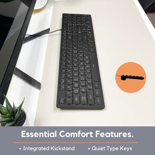 X9 Performance Backlit Large Print Keyboard - Easy To See And Type - Light Up Keyboard For Elderly Or Visually Impaired - Usb Wired Lighted Keyboard, 7 Colors, Oversize Letters - Easy View Keyboard #TOP4