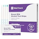 WelCheck Breast Milk Alcohol Test Strips for Breastfeeding Moms, Alcohol Test Strips for Breastmilk, Detects Alcohol at Home in 2 Minutes, 15 Pack