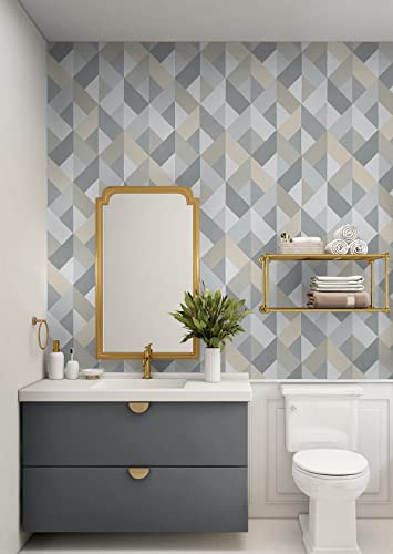 Nextwall Stacy Garcia Home Marquetry Geometric Peel And Stick Wallpaper (Warm Stone) #TOP5