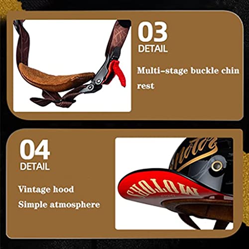 Baseball Cap Half Helmet, Dot Certified German Motorcycle Open Face Helmet, Retro Skull Cap Novelty Half Shell Helmet For Adult Men Women Street Cruiser Moped Atv Scooter Jet-Helmet-D-Medium #TOP5