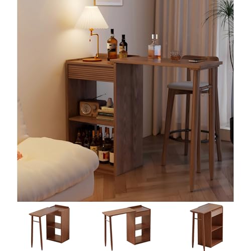 Solid Wood Counter Height Table - Modern Coffee Bar Table