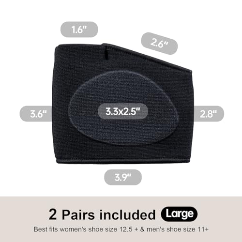 Image of Metatarsal Pads for Men and Women - Gel Cushions for Ball of Foot Pain Relief, Sesamoiditis, Metatarsalgia, Morton's Neuroma - 2 Pairs Fabric Sleeves with Gel Inserts (Black, L)