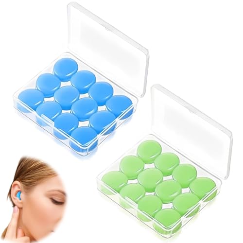 EIHI 12 Paia Tappi Orecchie Silicone per Dormire, Tappi per Orecchie Antirumore, Antirumore Morbidi Modellabili Riutilizzabili - Protezione Dell'Udito, Insonorizzanti per Piscina, Nuoto, Lavorare