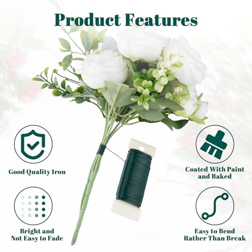 aisoso 4 pack floral wire 131 yards paddle wire 22 gauge florist wire green for wreath wire making craft floral flower arrangements and diy crafts garland