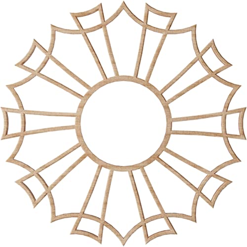 Image of Ekena Millwork 16 inchOD x 5 5 /8 inchID x 3 /8 inchT Augustus Wood Fretwork Pierced Ceiling Medallion, Alder