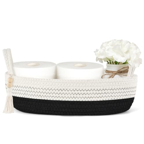 Mkono Small Storage Basket for Toilet Tank Top Boho Bathroom Decor...