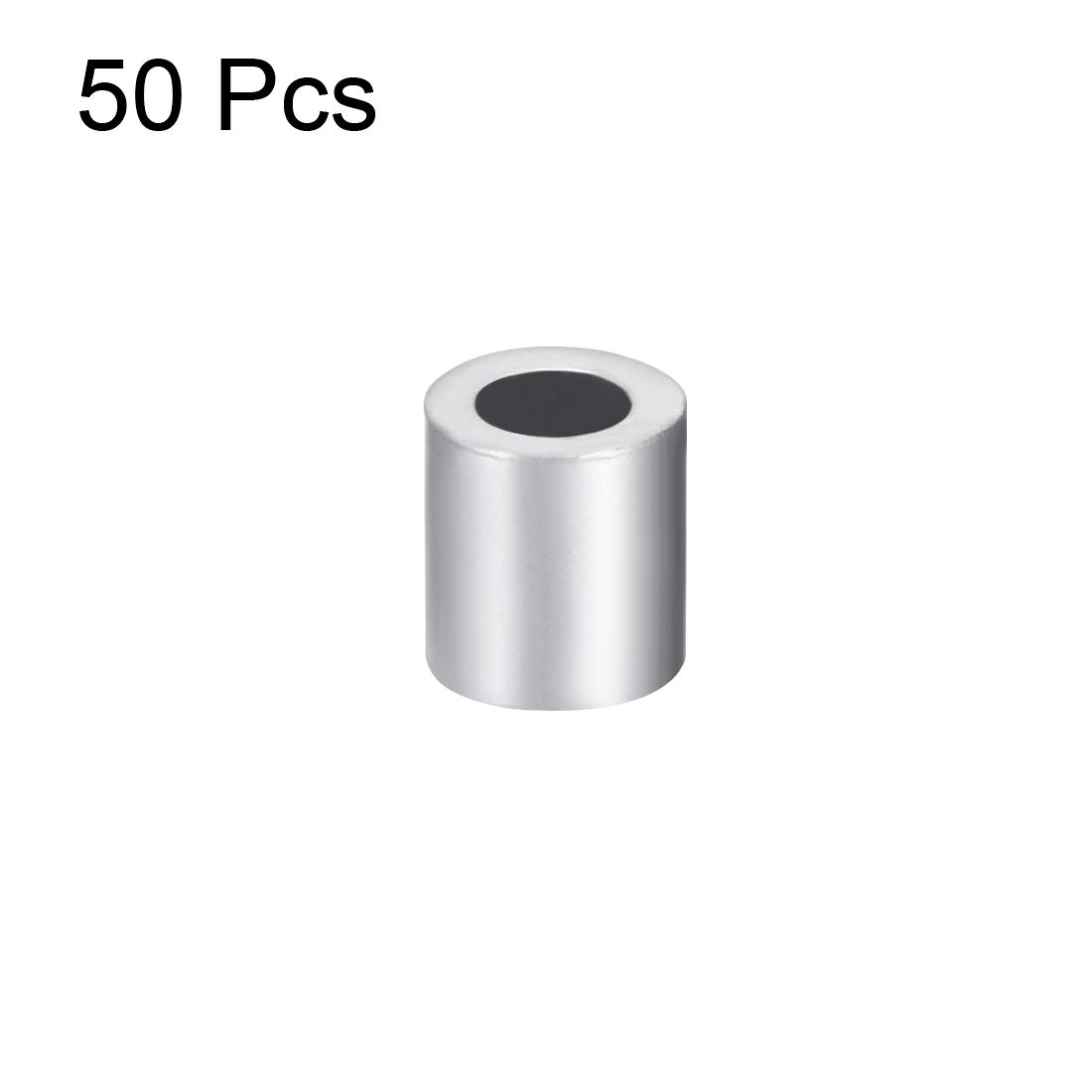 sourcing map 50 szt. M4 tuleja ze stopu aluminium 4 mm linka stalowa zacisk na guziki