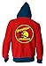 Men's Baywatch Lifeguard Cosplay Hoodie Jacket Coat Hooded Pullovers Halloween Costume (Red, L)
