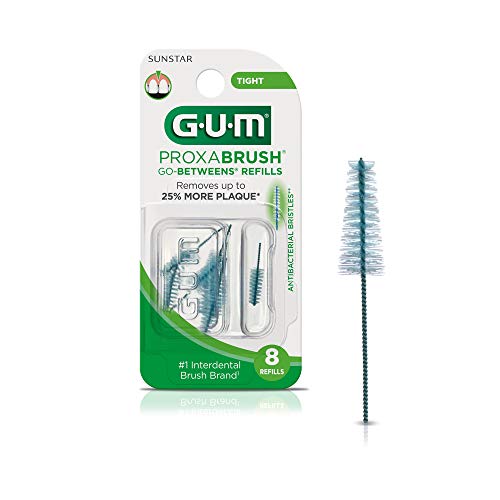 GUM - 414B Proxabrush Go-Betweens Interdental Brush Refills, Tight, 8 Count