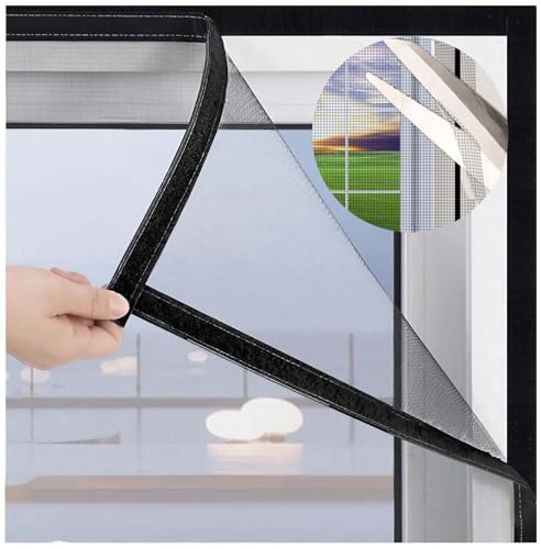 Mosquitera ajustable de malla para insectos para ventanas, cinta de gancho autoadhesiva, mantiene los insectos fuera, para balcón del hogar, se puede cortar