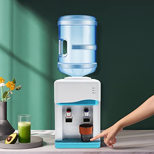 Desktop Water Cooler Dispenser Top Loading Water Dispenser Hot & Cold Water Coolers Child Safety Lock Drinking Fountain White #TOP6