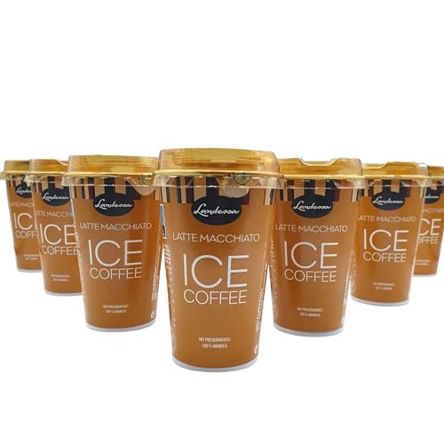 Latte Macchiato Frío Listo para Tomar - Pack de Vasos de Latte Macchiato Listo para Beber – 10 Vasos x 220 ml - Landessa
