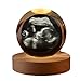 MFCHICIFY Custom 3D Photo Crystal Ball with Led Light Base,Personalized Ultrasound Picture Frames,3D Crystal Photo for Baby Ultrasound,Christmas,Wedding,Anniversary,Birthday,Custom Gift (8cm .15