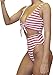Womens Swimsuits One Piece High Waisted Sexy Striped Monokini Cut Out Cheeky Bikini Swimsuit Bathing Suits