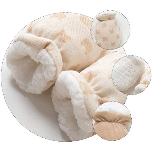 NUOBESTY 4 Pares de Luvas Anti-Riscos para Bebês Proteção para Recém-Nascidos Luvas de Algodão para
