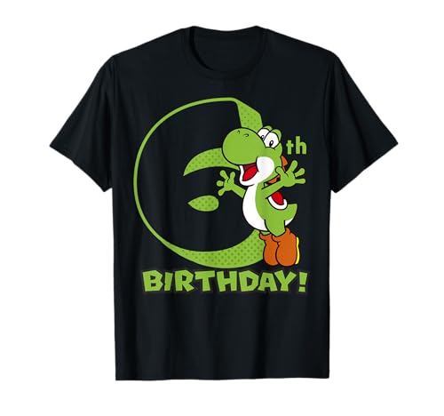 Super Mario Yoshi 6th Birthday Action Portrait Tees T Shirts for Men and Women