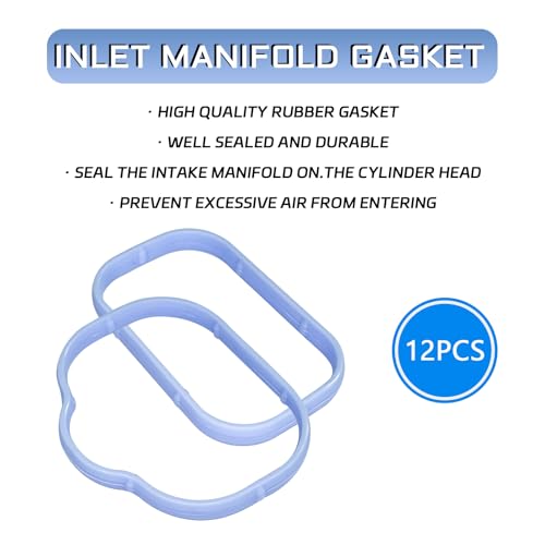 Image of 12PCS Intake Manifold Gaskets Lower & Upper Gasket Plenum Set, Replaces OEM#5184562AC 5184331AC，Engine Intake Manifold Gasket Compatible with Dodge Chrysler Jeep Ram 3.6L