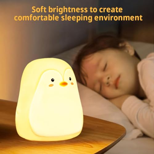 Image of Desidiya Penguin Rechargeable Silicone Night Lamp - Arctic LED Penguin Lamp, Kids Night Light, Nursery Decor, Birthday Gift, Silicone LED Light