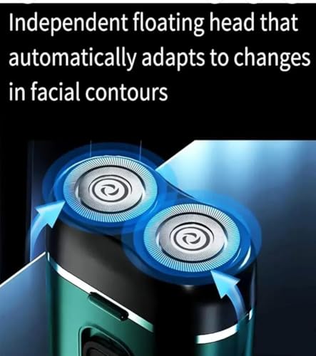 Image of Rechargeable Mini Foil Shaver for Men with Dual Floating Foil Heads & Pop-Up Trimmer, Cordless Portable Electric Shaver for Beard, Moustache & Sideburn Grooming, Wet & Dry Use