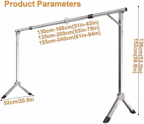 Stainless Steel Clothes Drying Rack, Heavy-Duty Laundry Drying Rack, Folding Drying Rack Clothing, Drying Rack Clothing Collapsible, Free-Standing Laundry Stand with 20
