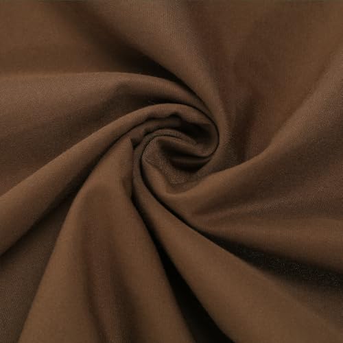 Cotton Polyester Fabric by The Yard - 60 Wide Broadcloth Fabric Soft Breathable Material - for Lining&Clothes Sewing (Brown 1 Yard)