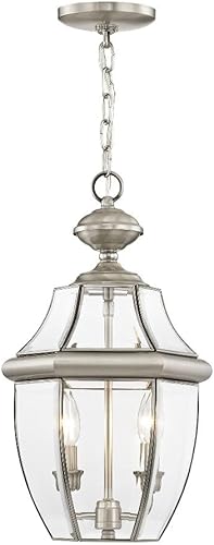 Miniatura 2 de Livex Lighting 2255-02 Monterey - Farol colgante de 2 luces, latón pulido