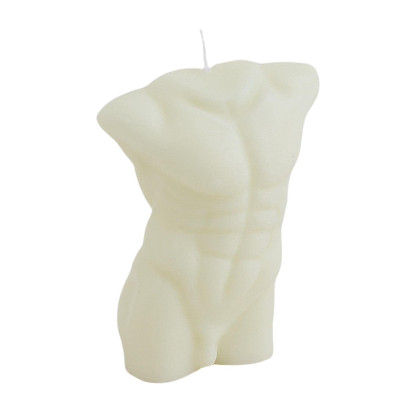 Male's Body Wax Scented Candle Human Body Curve Home Decor Milky White