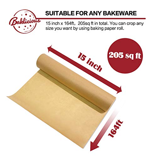 Baklicious 205 SQ FT parchment paper roll for baking 15 in x 164 ft Unbleached Parchment Paper roll, Use for Cooking, Grilling, Steaming - Thumbnail 5