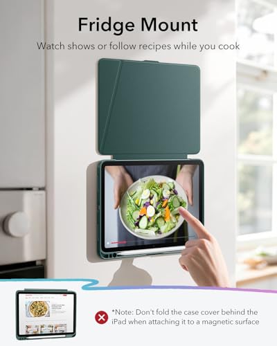 Image of ESR for iPad Air 11 Inch Case M4 /M3 /M2 (2026 /2025 /2024), iPad Air 5th /4th Gen (2022 /2020), Vertical Stand Cover, Multi Stand Angles, Ultra-Stable Case with Pencil Holder, Flip Series, Green