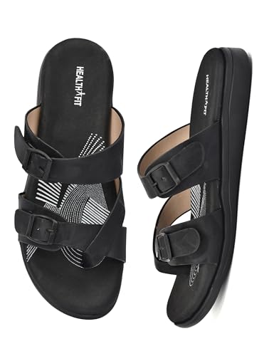 Image of HEALTH FIT EXTRA SOFT Women's Comfortable Memory Foam Doctor Slippers /Flip-Flops|Fashionable Casual & Stylish|Lightweight & Breathable|Outdoor Synthetic Casual Chappals Sandals Ladies & Girls HF30