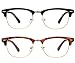 READING GLASSES Set of 2 Fashion Clubmaster Style Readers Quality Spring Hinged Glasses for Reading for Men and Women +1.75