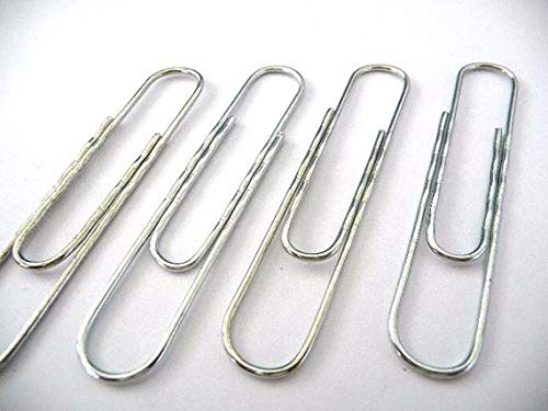 Pack of 100 Large Jumbo Giant Big Paper Clips Wavy Length 75mm Paperclips