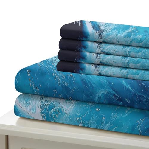 Housse de couette requin imprimé 3D avec taie d'oreiller, linge de lit microfibre - 7