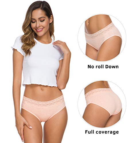 Wealurre Cotton Panties For Women Bikini Underwear Hipster Underpants Lace Briefs Pack(Lightcolor,Xxl) #TOP1