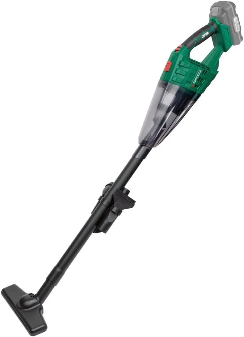 PARKSIDE 20V cordless handheld vacuum cleaner, Versatile vacuum cleaner for picking up dry and wet dirt, Additional floor vacuum function with attachable extension tube, Green (PHSSA 20-Li C1)