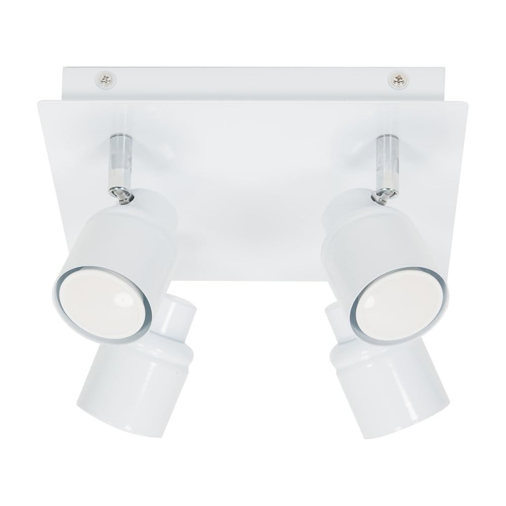 Valuelights White | Way Square Ceiling Spotlight Adjustable Gu10 Spotlight | Bath Ceiling Lights, Home Décor & Improvement Essential Size 4