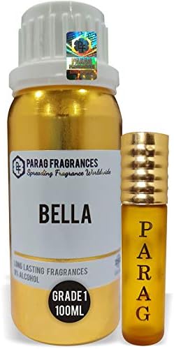 Parag Fragrances Bella 100Ml Natural Attar ( With Empty Fancy Bottles) Alcohol Free Grade 1 Natural Attar / Perfume Oil / Essential Oil For Clothes, Religious Use & Cosmetics Making