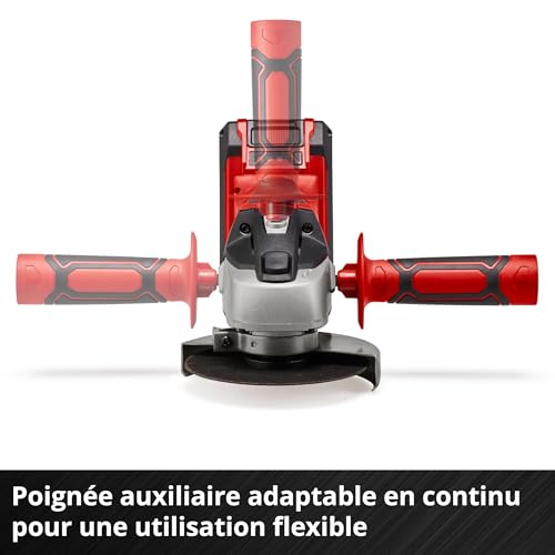 Einhell Meuleuse d’angle sans fil TC AG 18115 Li 1 x 4 0 Ah 18 V disque Ø 115 mm profondeur de coupe 28 mm démarrage progressif poignée auxiliaire avec 1 batterie 4 0 Ah et 1 chargeur - vue 8
