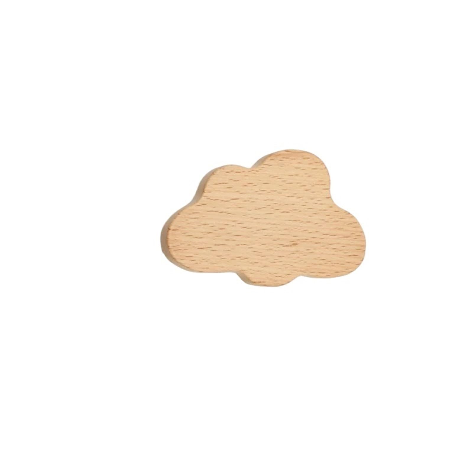 SNGUOQ 4pcs Wooden Door Handles Wood Furniture for Cabinets Dressers Drawers Knobs Kitchen Cupboard Wardrobe Pulls for Cabinet Drawer Shoes(Clouds-L)