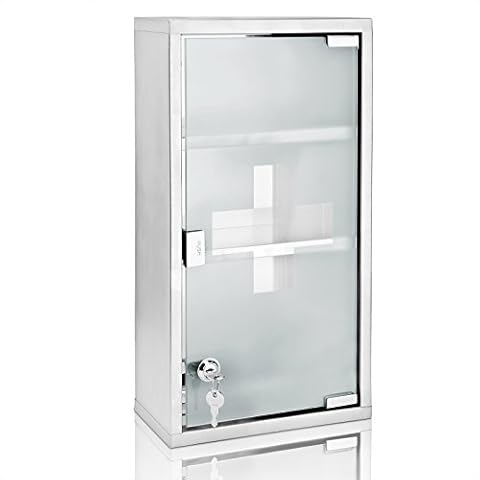 Deuba® Lockable Medicine Cabinet with Storage Cover